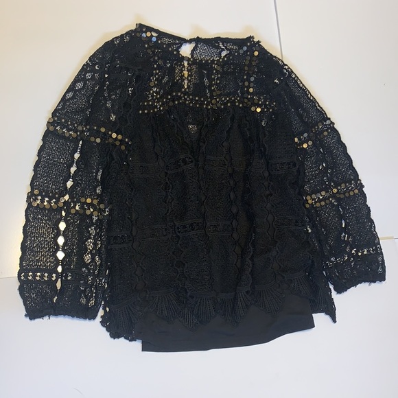 Anthropologie Maeve Black Crocheted Top - Women’s Size Small - Picture 2 of 8